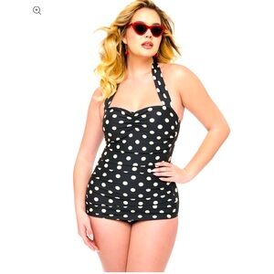 NWT Uniquely Vintage One Piece Ester Williams Polka Dot Swim Suit